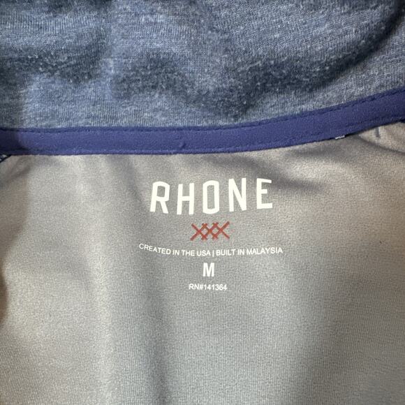 Rhone Men's Tech Terry Full Zip Jacket Tasman Blue Medium - Picture 2 of 4